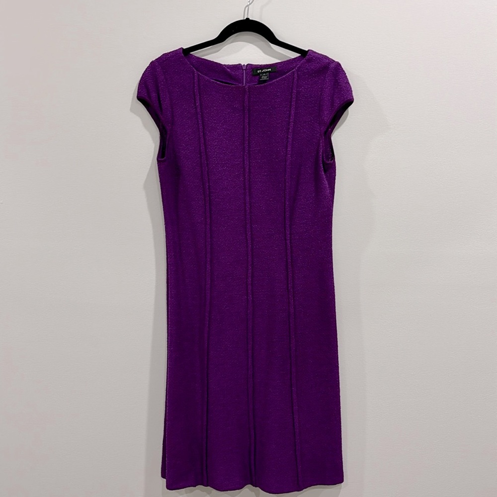 ST. JOHN Purple Knit Dress. Size 6